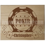 Panneau bois ' Poker ' 20*25cm